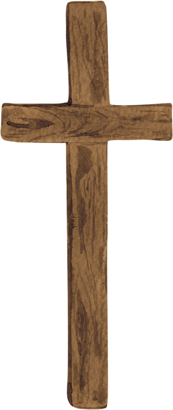 Watercolor wooden cross